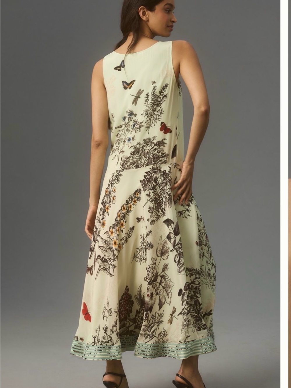 Rare Kavita Bhartia Anthro Butterfly Hand-Block Print Maxi Dress Size large $268 - Picture 2 of 8